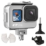 FitStill 80M/263FT wasserdichtes Gehäuse aus Aluminiumlegierung für Go Pro Hero13 /Hero12 /Hero11 /Hero10 /Hero9 Black, für Go Pro Hero 13/12/11/10/9 Black Action-Kamera-Zubehör