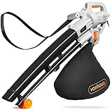 VonHaus Gartensauger, Laubgebläse & Mulcher Elektrisch 3000W - Laubsauger Elektro mit Kabel für Garten, Terrasse, Einfahrt und Mehr - Leicht, Schulterriemen, 35l Auffangbeutel (8100089)