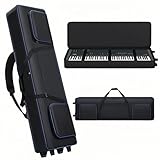 Rollende Keyboard-Tasche mit 88 Tasten und Rollen (135,9 x 35,1 x 17,3 cm), Klaviertasche mit Griffen und Schultergurten, kompatibel mit Yamaha P125 und den meisten 88-Tasten-Keyboard-Piano-Gig-Case