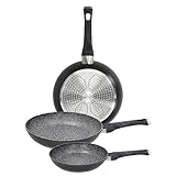 Tognana Sphera Pfannen-Set, 3 Stück, 20/24/28 cm, Aluminium, geschmiedet, Schwarz