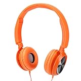 FAUOSWUK -Kopfhörer mit Kabel, Tragbares Over-Ear-Headset mit Geräuschunterdrückungsfunktion, für Gaming-Musik und Smartphones (Orange)