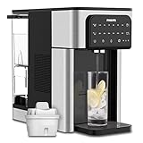 Philips Water All-IN-ONE-Wasserstation, Dispender für gefiltertes Heiß- und Kaltwasser, 2,8 l Fassungsvermögen, 6 Temperaturvoreinstellungen, Touchscreen ADD5980/31 Silber Schwarz Einheitsgröße