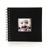 Fotoalbum Schwarze Seiten, 20 Seiten Fotoalbum zum Selbstgestalten, Ringbuch Fotobuch zum Selbstgestalten Klein, Fotobücher DIY Scrapbook für Geburtstag, Abschlus, Valentinstag, Hochzeitstag