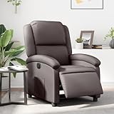 HOMEELIKE Relaxsessel Elektrisch Dunkelbraun Echtleder