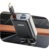【2025 Ultra-kompakte】Einziehbares Zigarettenanzünder USB C,【3-IN-1】JOYROOM 57W 12V/24V USB Adapter Auto Zubehör, Geschenk für Vater & Mutter, Auto Ladegerät Schnellladegerät für iPhone 16/Samsung S25