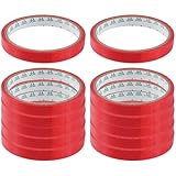 TEHAUX 12 Stück Beutelverschlussbänder aus Reißfestem Bopp Material 12cm Breit Rotes Dichtungs und Bindeband für Gemüsebeutel Supermarkt und Obstladen