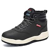 DANNTO Herren Schneestiefel Warm Gefütterte Winterstiefel Outdoor rutschfest Winterschuhe Trekking Wanderschuhe Stiefelette Stiefel Freizeitschuhe Winter Boots(Schwarz,43)