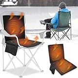 Stadion Sitzkissen Beheizt, Faltbares USB Beheiztes Sitzkissen mit Rückenlehne, 3 Heizmodi, Sitzheizung, Beheizte Rückenlehne für Winter Outdoor Ausflug Camping Angeln Jagd