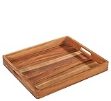 Zassenhaus Serviertablett Akazienholz | Tablett mit Griffen | Frühstückstablett | Holztablett Deko | Tablet für Geschirr | nachhaltig angebautes Hartholz | 52×43×6 cm