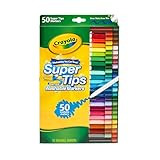 Crayola Supertips Filzstifte Kinder Auswaschbar, Malstifte Set in 50 verschiedenen Farbtönen, Ungiftige Filzstifte mit konischer Spitze, Bastel Set, Fasermaler Kinder, Malstifte ab 3 Jahre