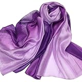 Obelunrp Seidenschal für Frauen, 71 x 32 Zoll weiche leichte Seidenschals, Mode -Gradient -Seidenschal, Mehrzwecks Silk Neck -Schal für Frauen, Seidenschalel
