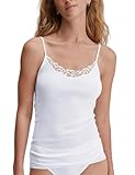 CALIDA Damen Cotton Desire Spaghetti Top, Weiss, 36-38