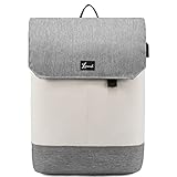 LOVEVOOK Backpack School Laptoptasche Arbeitstasche Damen Wasserdichter Notebook Rucksack mit Laptopfach 17 Zoll & Anti Diebstahl Rucksacktasche für Business, Büro, Uni u. Schule (Beige Grau)