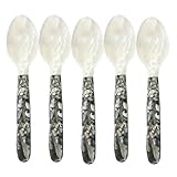 Kaviarlöffel – Perlmutt, dekorative Mini-Servierlöffel, 12 cm, klein, 16 cm, groß, Set mit 5 luxuriösen -, Kaffee-, Dessert-, Party-Geschirr-Zubehör