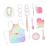 TOPPERFUN 1Satz Kochschürze Teiliges Backen mit Schürze Hut Handschuhen und Matte für Strapazierfähig für Kreatives
