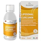 Bandini® Liposomales Curcumin Cureit® 250ml flüssig | Hochdosiert mit 200 mg Kurkumin pro Tagesdosis | Curcuma Extrakt mit Sonnenblumenlecithin | hohe Bioverfügbarkeit | 25 Portionen | Vegan, GMO-frei