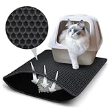 Katzenklo Matte, 50x40 cm Katzenstreu Matte, Doppelte Schichte Non-Slip wasserdichte Entwurf Katzenmatte Katzenklo, Bienenwabe Matte Katzentoilette, Cat Litter Mat Streu Kontrolle