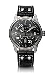 Original Bergmann-Uhr Pilot 02 Fliegeruhr Beobachtungsuhr Klassiker Leder Quarzuhr Edelstahlboden Bauhaus Modisch Elegant klassisch Design Zeitlos Unisex Direkt vom Hersteller