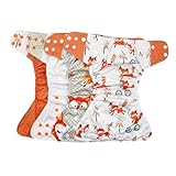CVUTOVO 4 Stück Teiliges Waschbar Neugeborene Stoffwindel Mehrfach Verwendbar Atmungsaktiv Praktisch für Zuhause