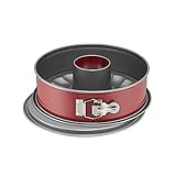 Original Kaiser Classic Plus Springform 26 cm mit Flach- und Rohrboden, 2 Böden, runde Backform, auslaufsicher, antihaftbeschichtet, rot, 26.9 x 26.9 x 10 cm