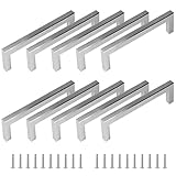 Yorbay 10 Stück Edelstahl Möbelgriffe 128mm Mehrweg, Silber (Rohr-Durchmesser:10 x 10 mm)