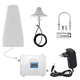 Weytoll Mobilfunk Signalverstärker, Band 3 900 1800 2100 GSM DCS WCDMA 2G/3G/4G LTE Handy Signalverstärker Set, für E-Plus, T-Mobile, Vodafone, 60±3dbi Magnetfuß Antenne mit 10M Kabel