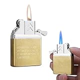 Gaseinsatz, Feuerzeug Flammenmodus Umschaltbar, Sturmfeuerzeug Jetflamme, Vintage Sturmfeuerzeug Nachfüllbar Metall, Coole Feuerzeuge, Gas Insert, Geschenke für Männer (Gas Nicht Enthalten)