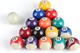 BOROCO Billardkugel Set,Mini Tisch Snooker Bälle Kit aus Kunstharz,16 Stück 38mm Umweltfreundliche Billard Kugel Set,Spielzeugtisch Billard Zubehör für Kinder Partyspiele zu Hause