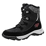 Generisch Wanderstiefel Herren Gefüttert, Schneestiefel Herren Hoch, Winterstiefel Trekkingstiefel Verschleißfest Outdoorstiefel Thermostiefel Flach rutschfest Einfarbig Freizeitstiefel Elegant