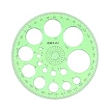 Kreisschablone Grün, Kreisvorlage Runde Kreisvorlage zum Zeichnen, Lochschablone Kreislineal für Entwurf Multifunktionale Zeichenhilfe Werkzeug für Bau Büro Schule Designbedarf