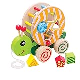 Eichhorn 100002231 NachziehStecktier, mit 4 versch. Steckbausteinen, Birkenholzspielzeug mit Bewegung, für Kinder ab 1 Jahr, Größe: 15x24x19,5cm