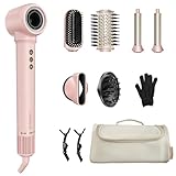 7-in-1 Airstyler, Hairstyler, Lockenstab Automatisch, Hochgeschwindigkeits Ionen Föhn, Keine Hitzeschäden, Schnelltrocknendes&Flusenfrei Styling, Glätteisen, Warmluftbürste mit Reisetasche