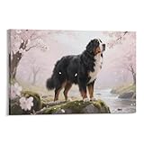 EMYXPAQM Berner Sennenhund Leinwandbilder Wandbild Auf Leinwand Modern Deko Zimmer Für Korridor Schlafzimmer Badezimmer Geschenkidee 12x18inch(30x45cm)