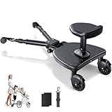 BugyKido Buggy Board mit Vergrößertem Sitz, Trittbrett für Kinderwagen Universal, Buggy Board für alle Kinderwagen, Kiddy Board für Kinder von 2 bis 6 Jahren, Belastbarkeit 25kg