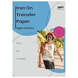 PPD 5 x A4 Inkjet Premium Transferpapier für helles Textil, Bügeleisen und Transferpresse PPD-1-5