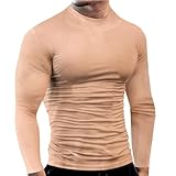 Generisch Herren Kompressionsshirt Laufshirt Langarm Funktionsshirts Fitnessshirt mit Rundhalsausschnitt Männer Atmungsaktiv Sportshirt Bequeme Sportunterwäsche für Fitness Gym