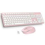 LeadsaiL K786 Tastatur Maus Set Kabellose, Tastatur und Maus, QWERTZ Deutsches Layout Funktastatur mit Maus, Flüsterleiser Tastenanschlag, 2.4 GHz mit 2-in-1 USB Nano Empfänger für PC/Laptop
