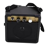 MILISTEN Tragbarer Mini Gitarrenverstärker Kompakter Bass Amp mit Robustem Gehäuse Klarer Sound für Übung und Kleine Auftritte Audioanschluss Schwarz ohne Batterie