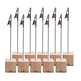Flaroey 10 Stück Memohalter auf Kiefernbasis, Nachrichtenclip, Vertikaler Notizhalter für Büro, Hochzeit, Party, Hausdekoration, Geburtstagsfotos