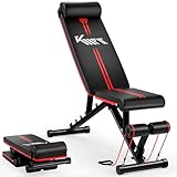 KM Fit klappbare Hantelbank Multifunktion Training Fitness Bank | 6-fach verstellbare Rückenlehne | 3-fach verstellbarer Sitz | Atmungsaktive EVA-Oberfläche | Belastbarkeit bis zu 400 kg