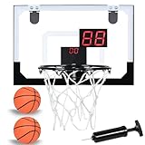 UISEBRT Mini Basketballkorb Indoor Kinder Basketball-Board Set, Tür Basketballkorb fürs Zimmer Mit Ball, Automatische Scoring und Pumpe, Jungen