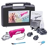 VOSS.farming profiCUT go Akku Schermaschine Pink für Pferde, inkl. zwei Blockbatterien, leise und laufruhig, mit Aesculap Messersatz, Pferdeschermaschine