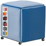 GAOXIONG Stapelbarer Sofasessel Hocker Cube 5 in 1, Kombination Sitzwürfel Fußhocker Fußbank Polsterhocker Sitztruhe Schuhbank Sitzhocker mit Rollen Fußstütze Ottomanen Kreativ Cube Sofa (C