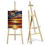 Staffelei-Ständer, Holzständer, Künstler-Staffelei, Zeichenstaffelei, tragbare Staffelei für Malerei, Erwachsene, Hochzeit, Display, Ausstellung – verstellbare Leinwandhöhe, einfach zu montieren, 1,75