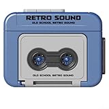 Honseadek Kreativer Mini-Klebeband-Recorder-Schlüsselanhänger, Retro-Recorder-Klebeband, geeignet für Schultaschen, Schlüsselanhänger, Mini-Retro-Dekorationen (2 Stück, blau)