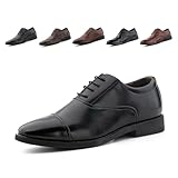 Schnürhalbschuhe Herren Oxford Schuhe Anzugschuhe Lederschuhe Faux Männer Business Schnürschuh Hochzeitsschuhe Brogues Derby Klassischer GPG670 Schwarz 45