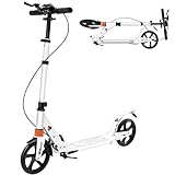 Klappbarer Roller Maximale bis zu 100kg,Big Wheel Scooter mit Bremsdesign,Ständer,Höhenverstellbar,200mm Räder,City-Scooter für Kinder und Erwachsene