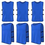 6 Stück Trainingsleibchen Basketball für Kinder, Sport Training Lätzchen, Fußball Leibchen Kinder Set, Sport Trikot Leibche für Fussball, Rugby, Netzball, Cricket, Volleyball, Hockey (Tiefblau)