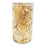 Goldflocken für Harz, dekoratives Papier aus Goldfolie – Metallblätter, Kunsthandwerk – Blattgold – vielseitig einsetzbar für Malerei, Nägel, Herstellung