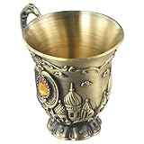 Weinglas aus Metalllegierung, 30 ml, Mini-Relief-Design, Weinglasbecher